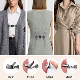 11 Pcs Pearl Waist Brooch Pins Dress Clips Back Cinch Waist Cincher Tightening Sweater Cardigan Shawl Waistband Clip Decorated Dress Tightener Clip Pants Waist Tightener Brooch for Women Clothing