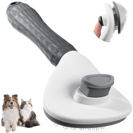 Dog Brush, Cat Brush, For Pets, Painless, Healing Brush, Comb, Hair Loss, One-Touch, Pet Grooming Brush, For Both Cats and Dogs, Can Be Washed, For Both Short and Medium Hairs, One Push Type,