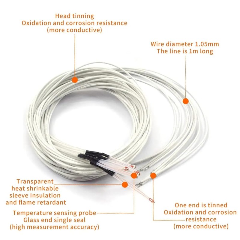 DollaTek 5pcs 100K ohm NTC Thermistors/Temp Sensor for Reprap Ender