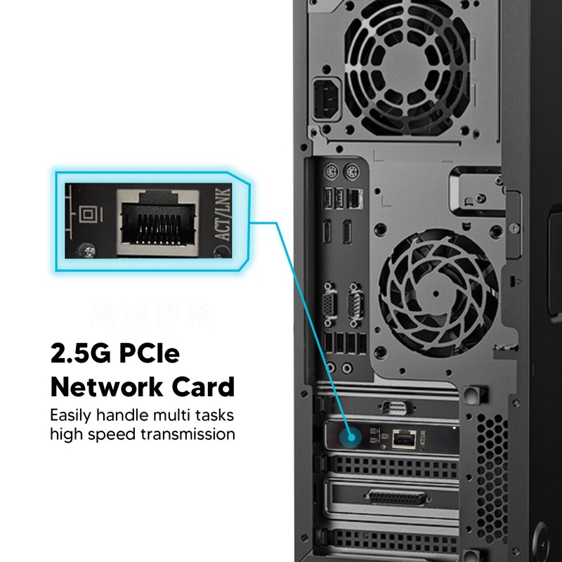 PCIe Network Card 10/100/1000/2500Mbps Gold Plated Pin Aluminium Alloy Gigabit