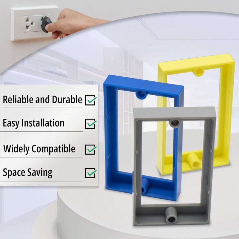 YQSIYU Single Gang Outlet Box Extender for Electrical Box, 1/2",Receptacle