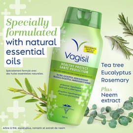 Vagisil Feminine Wash for Intimate Areas and Sensitive Skin, Healthy Protect pH Balanced and Gynecologist Tested, 360mL