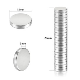 Wukong Fridge Magnets 25 Pieces Neodymium Magnets 15 x 3 mm Extra Strong for Magnetic Board Whiteboard Office Door Diy