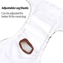 CuteBone Dog Nappies for Female Puppies, Washable and Environmentally Friendly Sanitary Pads Panties for Untrained Puppies, Dogs in Heat, Menstruation and Incontinence D60XL-DE