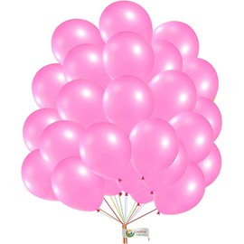 creative balloons Metallic Pink Balloons 10 Inch Shiny Pink Balloons Thick Latex Balloons for Girls Women Birthday Wedding Party Decoration Supplies 25 Pack