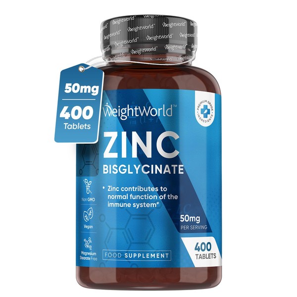 WeightWorld High Strength Zinc Tablets 50mg C 400 Vegan Zinc