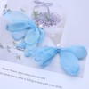 Cimenexe Bohemian Chiffon Lace Flower Dangle Earrings Blue Chiffon Flower