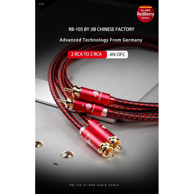 BOAACOUSTIC JIB 2 RCA Audio Cable RCA/phono cable, 2×2 plugs