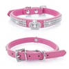 cobee Dog Collar with Rhinestones, Adjustable Cat Collar Bling PU