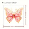 TOLOVIS Pink Butterfly Toilet Cover Sticker Decals,Flower leaf bird Waterproof