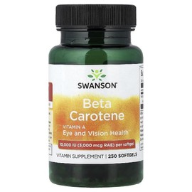 Swanson Vitamin A Beta Carotene 3000mcg 10000IU Beta Carotene 250 tablets, 1 unit, 250 servings / 스완슨 비타민A 베타카로틴 3000mcg 10000IU Beta Carotene 250정, 1개, 250회분