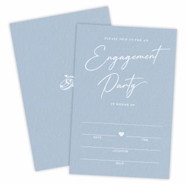 TPYEN 25 Engagement Party Invitations With Envelopes - Minimalism Fill In Style Invites For Newlyweds, Mr & Mrs, Engagement Receptions, Party Favor (Blue-A02)