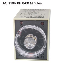 uxcell AC 110V 8P 0-60 Minutes Range Adjustable Delay Timer Time Relay AH3-3 + Base
