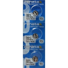 Renata Watch Battery 321 0%Hg Mercury Free X 3