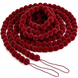 Knitgrip 9 ft Christmas Bead Garland Velvet Decoration, Wine Red, Bead