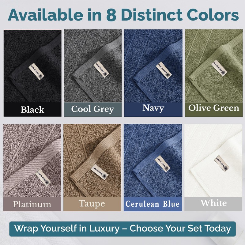 Casa Platino Hand Towels for Bathroom - 6 Pack (16"x28")