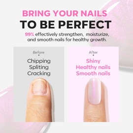 modelones Nail Strengthener and Growth Pearl Pink Nail Polish Nail Repair for Damaged Nails Hardener Extra Strong and Growth Nail Care Gifts for Women 15ml