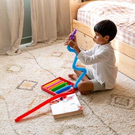 TOOB-X Sensory Pop Tube Toy, Colorful Stress Relief Toy, Fidget Pop Multicolor, Expandable and Connectable Tubes Between Them, 8 Pieces (Large)