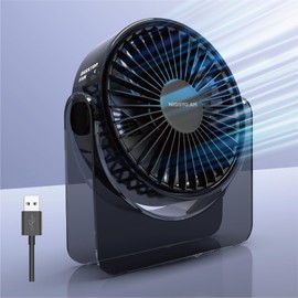 NISSYO.AM USB Desk Fan,6Inch Portable Table Fan,3 Speeds Quiet Powerful Cooling,Personal Mini Small Fan for Desk Bedroom Office Table Travel,Gifts for Women Men,Black,Adjustable Tilt