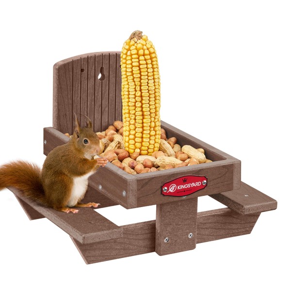 Kingsyard Squirrel Feeder Table for Outside, Recycled Plastic Squirrel &