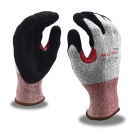 Cordova 3734SN Cut-Resistant Gloves, Sandy Nitrile Coating for Grip, Touchscreen Fingertips, Food Grade, ANSI Cut Level A5, Abrasion and Puncture Resistant, Thumb Crotch, Small, Black