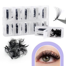 Premade Volume Fan for Eyelash Extension: 1200 Handmade Fans, Loose Lash, Wend Lashes, SM0207-Black-1200/16P-D-9-20mm