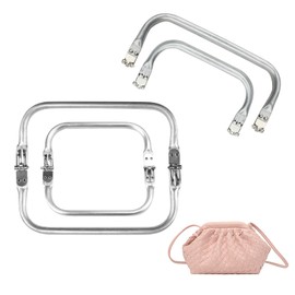 Pack of 2 Bag Frame Clasps U-shaped Aluminium Metal Handle 2 Sizes Bag Handle Kiss Closure Inner Tubular Bag Handles for DIY Purse Accessories and Sewing Bags Clutch Crafts