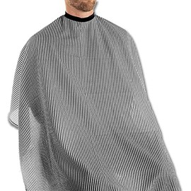 Campbell's Seersucker Striped Styling Cloth for Barbers and Stylists (Black/White)