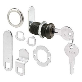 Prime-Line U 11089 - Cerradura para cajones y gabinetes - Archivos y cajones importantes, 1-3/8 pulgadas, carcasa fundida a troquel con acabado clásico de bronce, se adapta a 1 pulgada. Grosor máximo