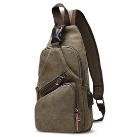 DORRISO Fashion Sling Bag Chest Bag Men Shoulder Bag Travel Cross Body Bag Portable Small Messenger Bags Work Travel Casual Daily Hiking Canvas Men Shoulder Bag Green
