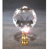 LAMP FINIAL-STUNNING LEADED CRYSTAL LAMP FINIAL-BRASS BASE