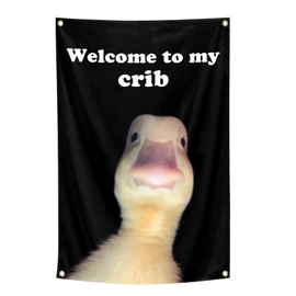 ILINJAU Welcome To My Crib Flag Funny Tapestry 2x3Ft Indoor Outdoor Wall Art Tapestry for Bedroom Teens Room Decoration Living Room Bedroom