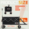 Overmont Collapsible Wagon with Tailgate - 49.2" Extended Heavy Duty