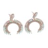 Marquise Flower Teardrop Earrings KC Gold Glittering Semicircle Teardrop Dangle