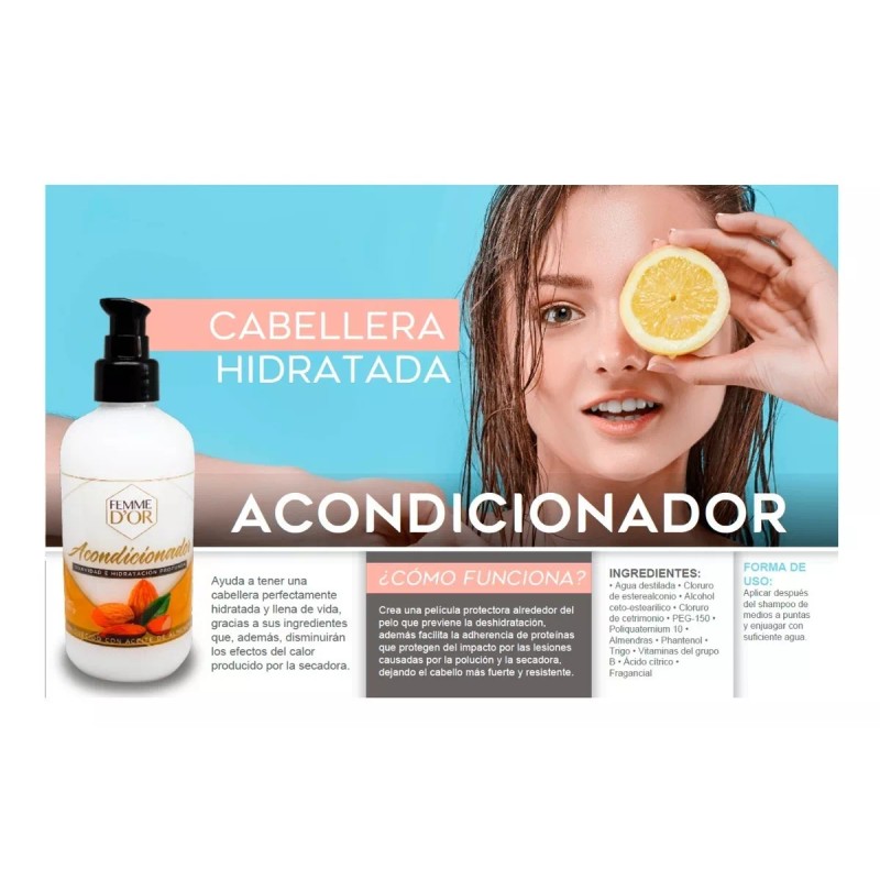 Femme D´or Acondicionador Femme D'or 250gr Caja X12 Pzs