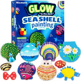 Kids Arts &Crafts Gifts for Girls Boys: Sea Shell Glow in the Darkness Paint Kit Crafts for Age 4-6 4-8 Creative Art Supplies Kids Activities Toys Gifts for 3 4 5 6 7 8-12 Years Old Boys Girls