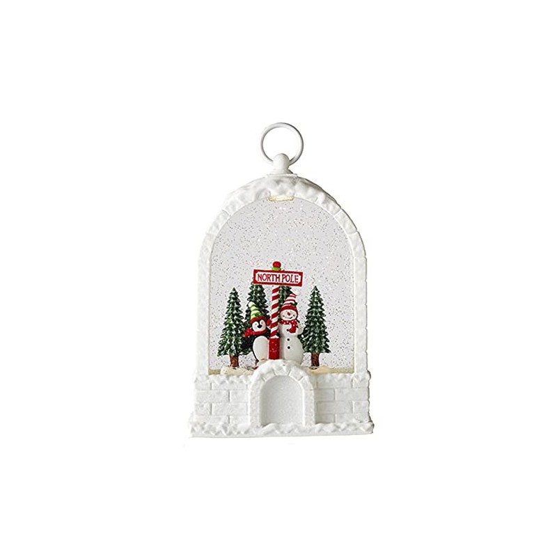 RAZ Imports Lighted Water Penguin and Snowman on top of