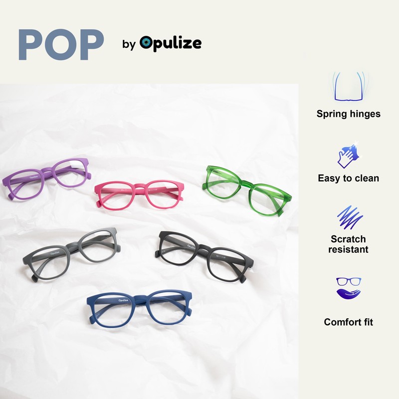 OPULIZE OPULIZE Pop Reading Glasses 2 Pack Fun Round Matt
