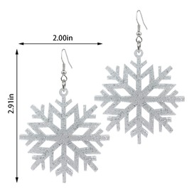 QUPENGXU Christmas Snowflake Drop Dangle Earrings Pierced Hook Sequin Snowflake Flower Earrings For Women (snowflake)