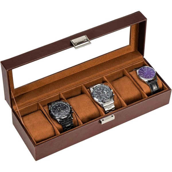 ProCase Watch Box for Men, 6 Slot Mens Watch Case,