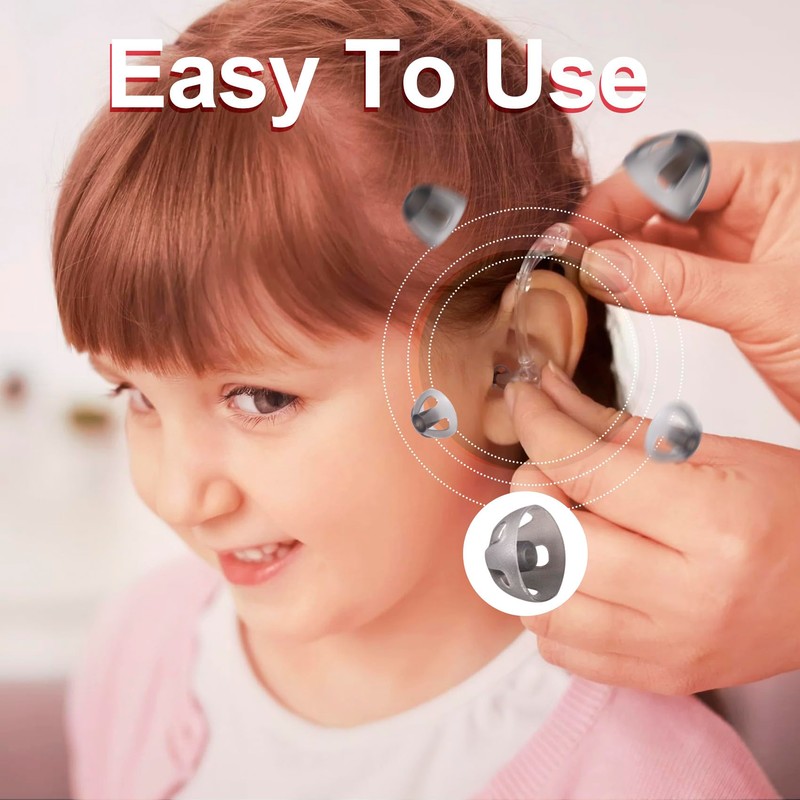HINZIC 12 Pack Large/Medium/Small(10/8/6mm) Hearing Aids Domes, Silicone Hearing aids