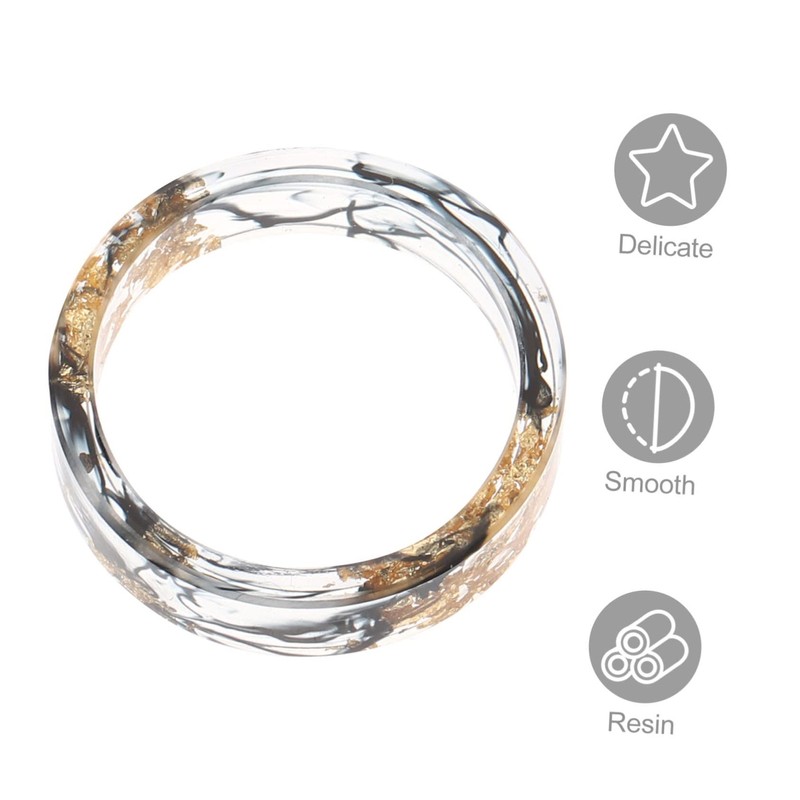 SAFIGLE Resin Gold Foil Ring Set for Women Stacking Ring