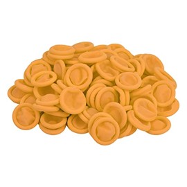 MELGO 200 Pcs Disposable Finger Protectors, Finger Cots, Latex Anti-Static Finger Tip Rubber Protect Keeping Dressing Dry and Clean, for Beauty Electronic Repair (Yellow)