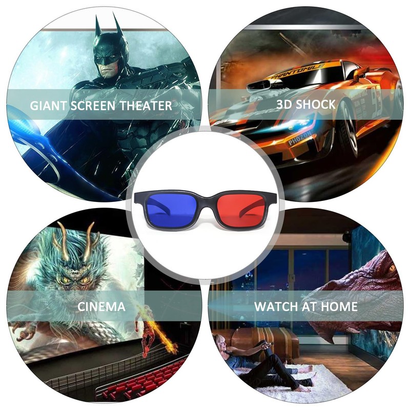 XMNIVATE 4 Pieces 3D Tv Glasses, Red And Blue 3D