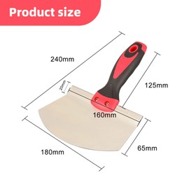 IUSOT Scraper Blade Bucket Scoop, Bucket Trowel, Stainless Steel Bucket Scoop for Paint, Curved Contoured Blade Soft Comfort Grip Handle for Decorating, Filling, Drywall, Plaster, DIY Projects
