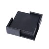 Leather Coasters Set of 6 with Holder,Cup Mat Pad for