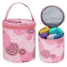 Dasonwin Portable Yarn Storage Bag - Pink Crochet Bag Organizer - Compact Yarn Holder for Crocheting and Knitting on The Go,Easy Yarn Bags for Crocheting - Perfect Gifts for Women and Crocheter