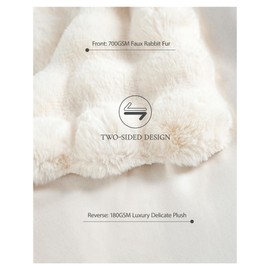 Faux Fur Throw Blanket, Ultra Soft Fuzzy Blanket for Couch or Bed, 60 x 80 Inches Luxury Fluffy Blanket, Oeko-TEX Certified, Bubble Texture, Cozy & Machine Washable