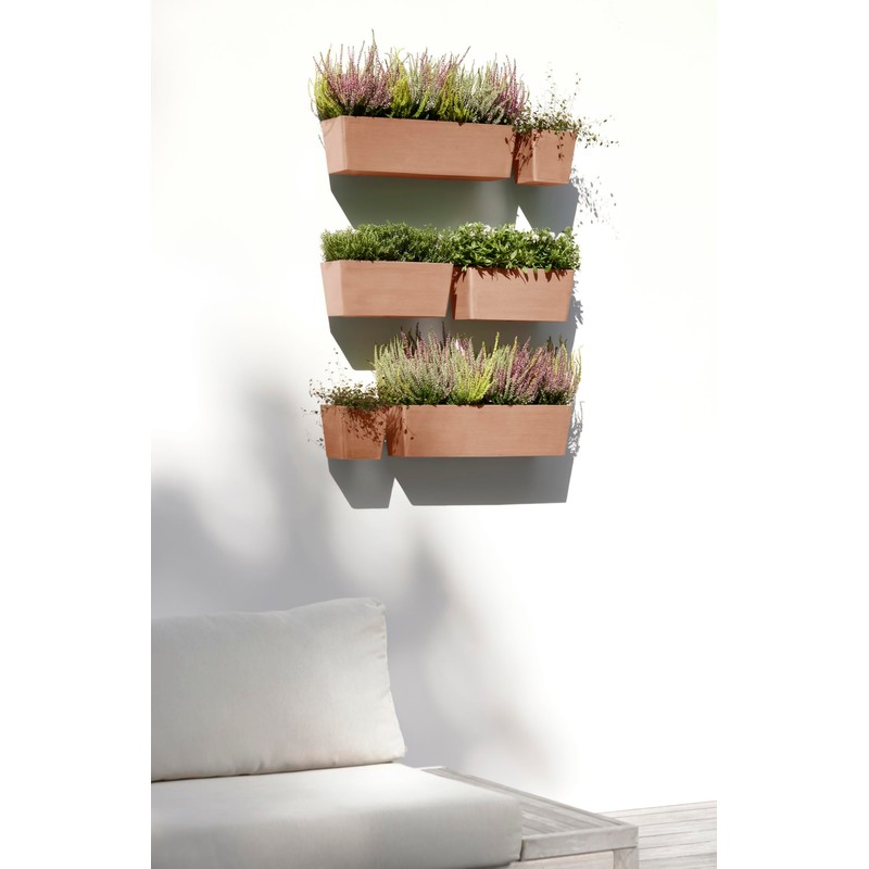 Ecopots Manhattan Small Rectangle Wall Planter - 5.9 in x