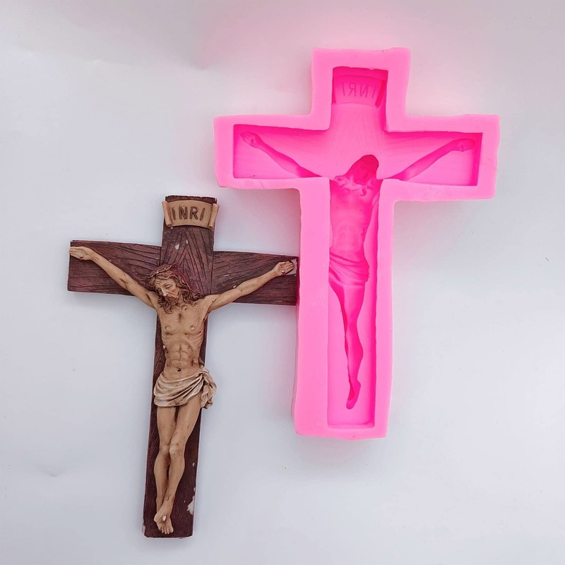 HYROOY Crucifix Silicone Mold Wall Hanging s-Pendant Epoxy Resin Mold